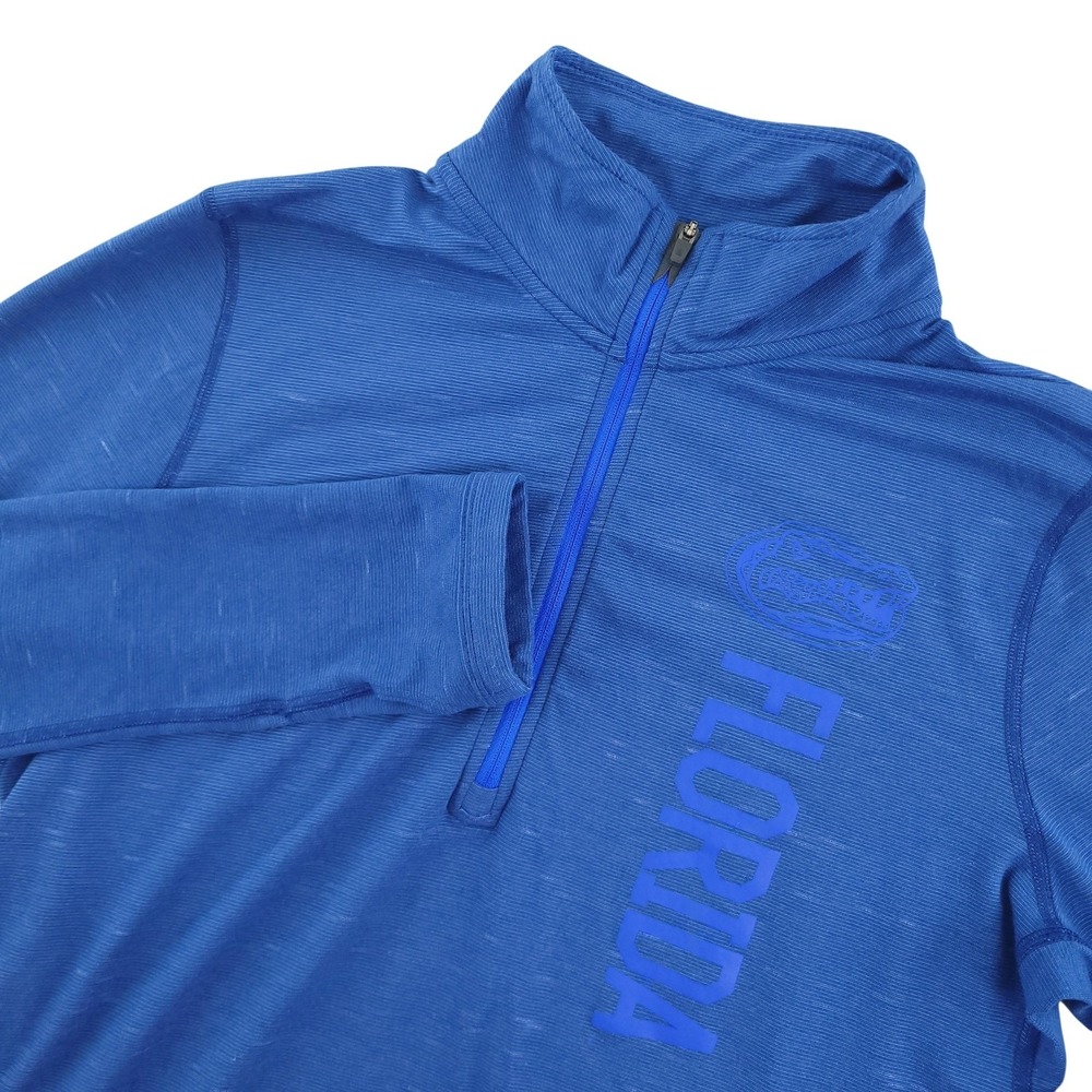 Florida Gators Shirt Womens Medium Blue NCAA Football Nike Dri Fit 1/4 Zip
